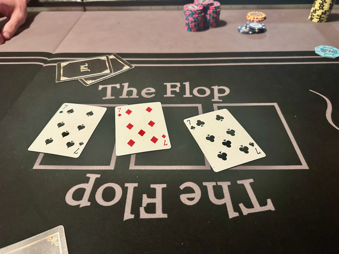 Trip sevens on the flop