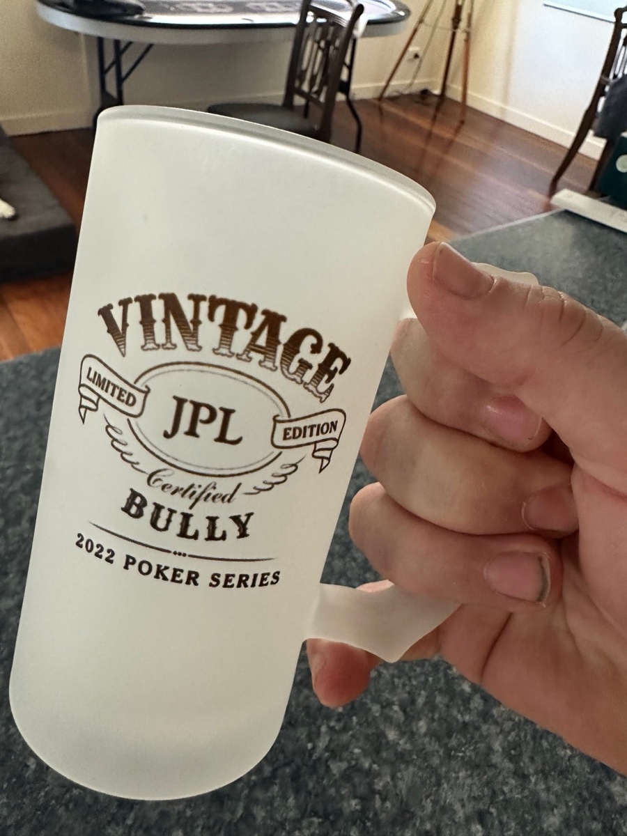 The frosted JPL Certified Bully mug